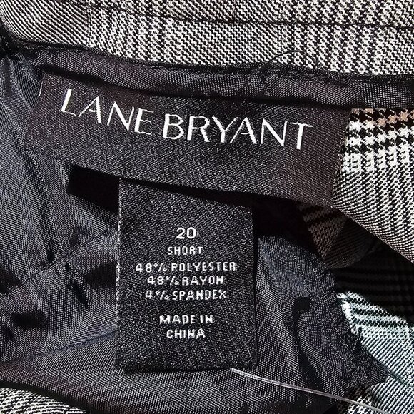 Lane‎ Bryant Sophie Straight Fit Bootcut Pants Petite Plaid Gray Women 20 Short - Picture 5 of 12